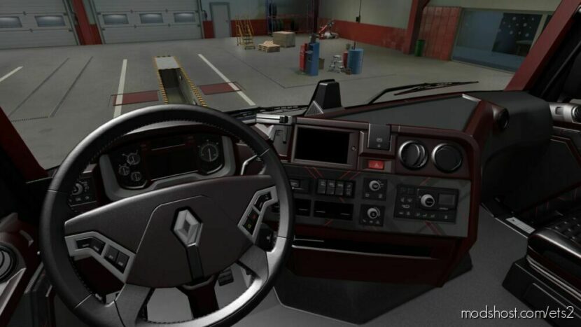 Renault T Dark RED Interior for Euro Truck Simulator 2