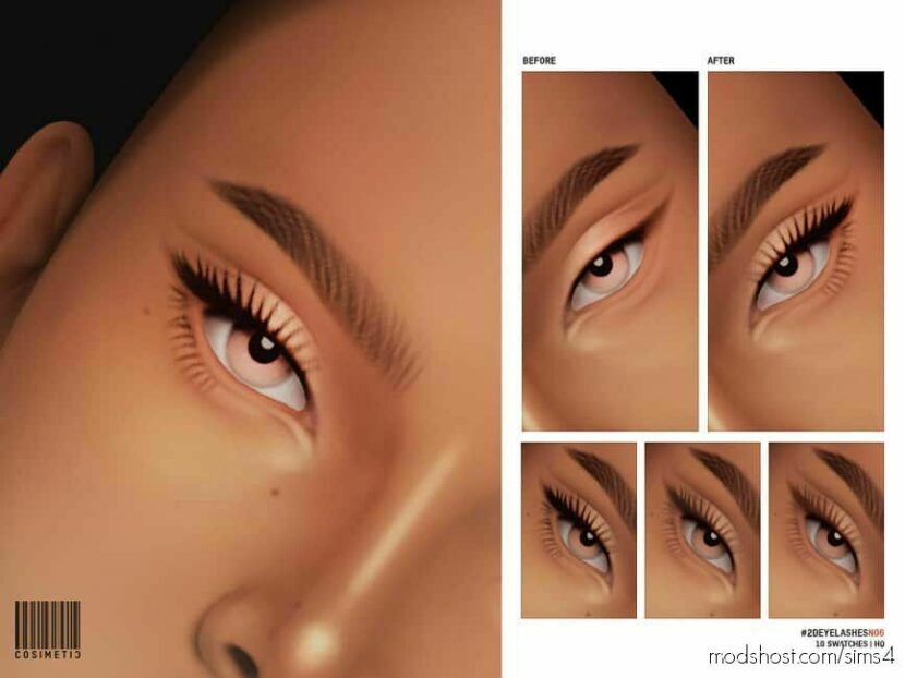 2D Eyelashes | N06 for Sims 4