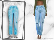Sims 4 Teen Clothes Mod: Tapered FIT Jean (Featured)