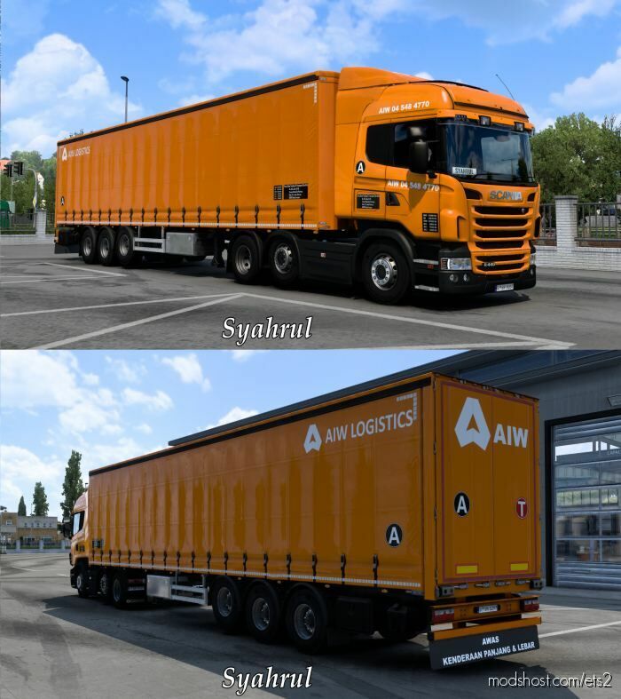 RJL Scania Highline AIW Logistics SDN BHD Combo Skin for Euro Truck Simulator 2