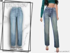 Straight FIT Jeans for Sims 4