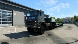 Kamaz 65225 + Lowbed Trailer [1.46] for Euro Truck Simulator 2