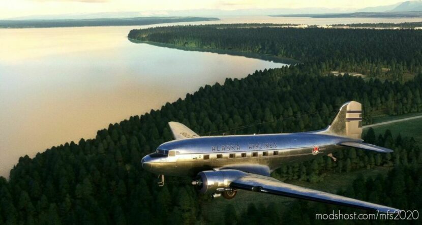 Douglas DC-3 Alaska Airlines NC91008 for Microsoft Flight Simulator 2020