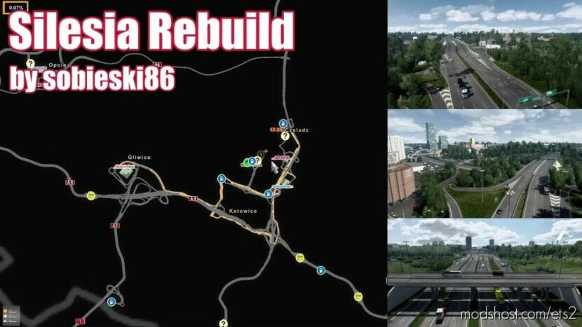 Silesia Rebuild in Poland + connectors v1.1.0 1.46 for Euro Truck Simulator 2