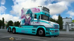 ETS2 Scania Mod: RJL Scania T CAB Hatsune Miku Skin (Image #2)