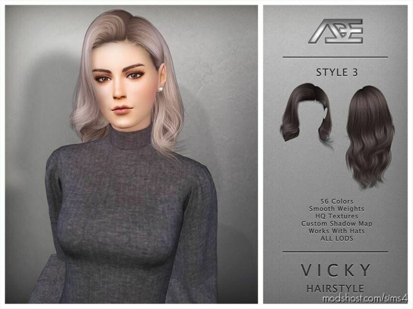 Vicky – Style 3 (Hairstyle) for Sims 4