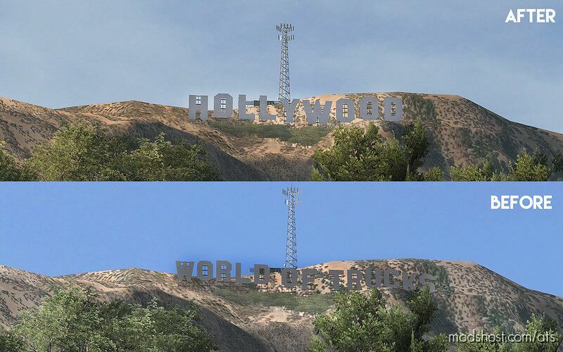 ATS Map Mod: Hollywood Sign in Los Angeles v1.4 1.46 (Featured)