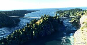 MSFS 2020 United States Scenery Mod: Deception, Canoe Pass Bridges (Image #2)