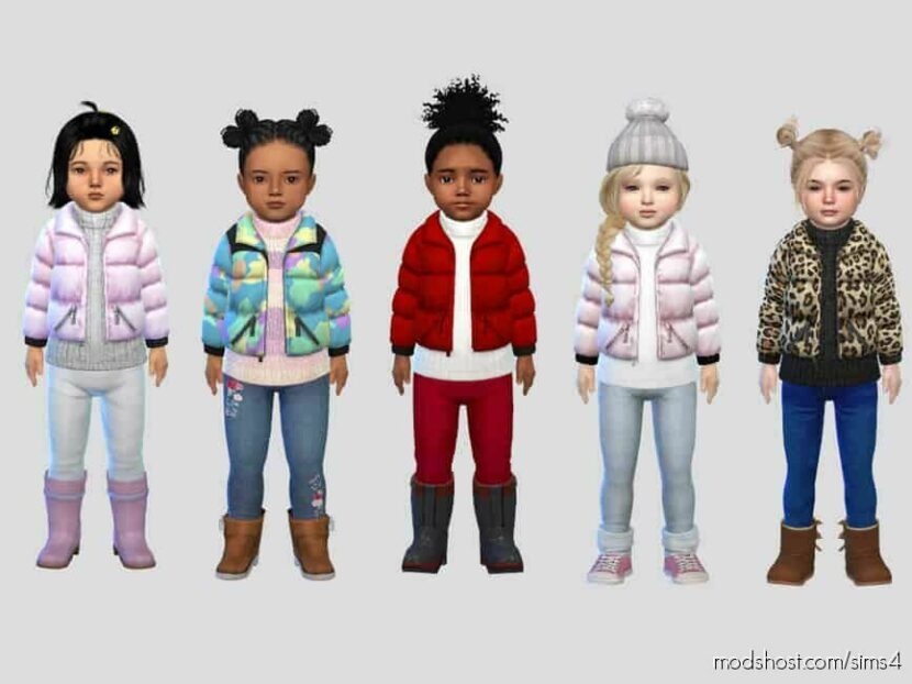 Puffer Winter Jacket Toddler for Sims 4