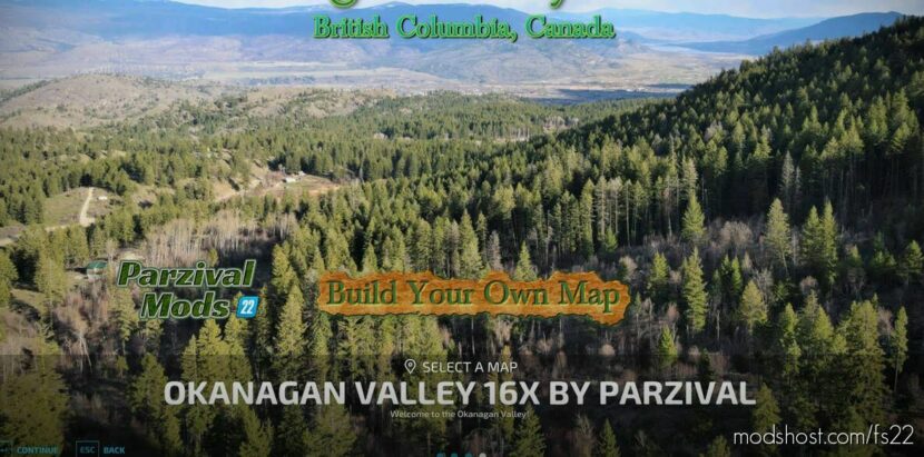 Okanagan Valley 16 KM Oliver BC, Canada V1.2 for Farming Simulator 22