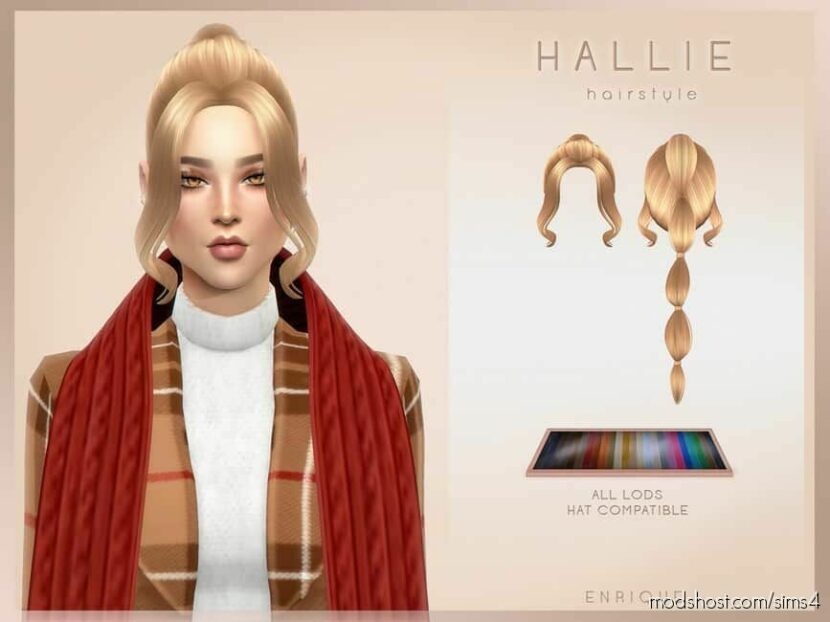 Hallie Hairstyle for Sims 4