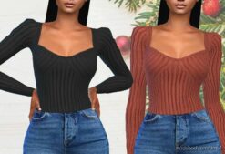 Puff Sleeve Sweaters for Sims 4