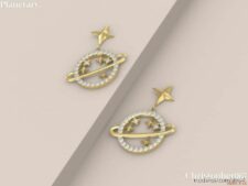 Sims 4 Accessory Mod: Planetary Earrings (Image #3)