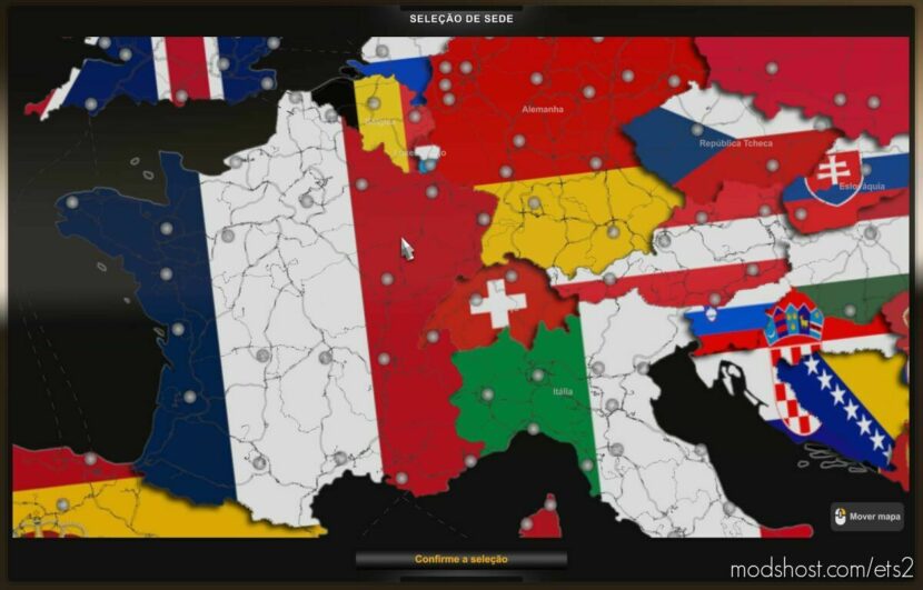Europe Map with Flags v1.0 for Euro Truck Simulator 2