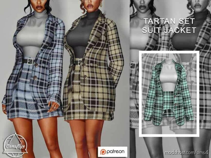 Tartan SET – Suit Jacket Early Access for Sims 4
