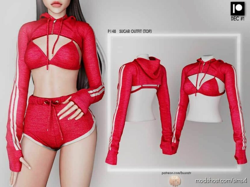 Sugar Outfit (TOP) P148 (Early Access) [Patreon] for Sims 4