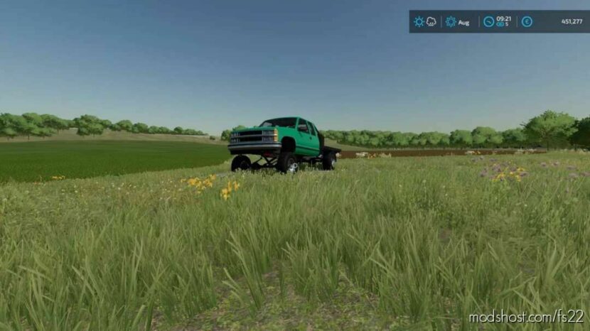 Squatted Flatbed Chevy for Farming Simulator 22