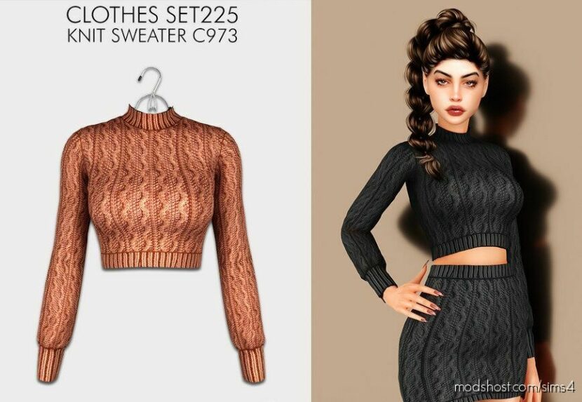 Clothes SET225 – Knit Sweater C973 for Sims 4