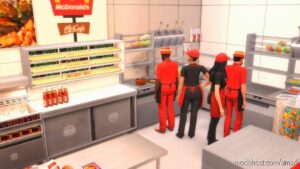 Sims 4 Female Clothes Mod: McDonald’s Uniforms + CAP (Image #2)
