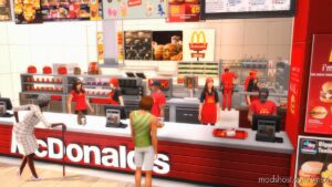 Sims 4 Female Clothes Mod: McDonald’s Uniforms + CAP (Image #3)