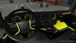 Black & Yellow Interior For Scania 2016 for Euro Truck Simulator 2