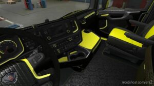 ETS2 Scania Mod: Black & Yellow Interior For Scania 2016 (Image #2)