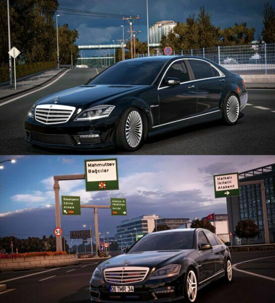 ETS2 Mercedes-Benz Car Mod: Mercedes Benz S65 AMG W221 1.52 (Featured)