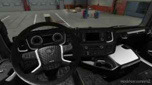 Black & White Interior For Scania S & R 2016 for Euro Truck Simulator 2