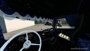 ETS2 Scania Mod: RJL Topline Interior + Exterior Blue Danish Plush (Featured)
