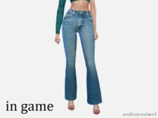 Sims 4 Teen Clothes Mod: Lightweight Spanish Leg Jean (Image #2)