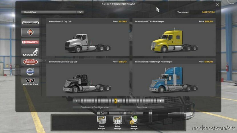 ALL SCS Trucks In The Mod Dealer V1.6 for American Truck Simulator