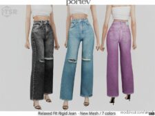 Relaxed Fit Rigid Jean for Sims 4