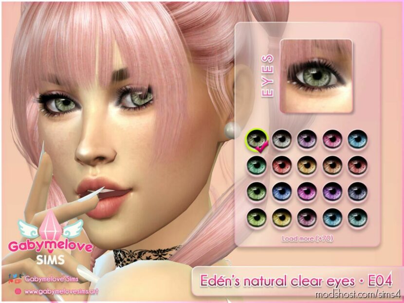 Edén’s natural clear eyes • E04 for Sims 4