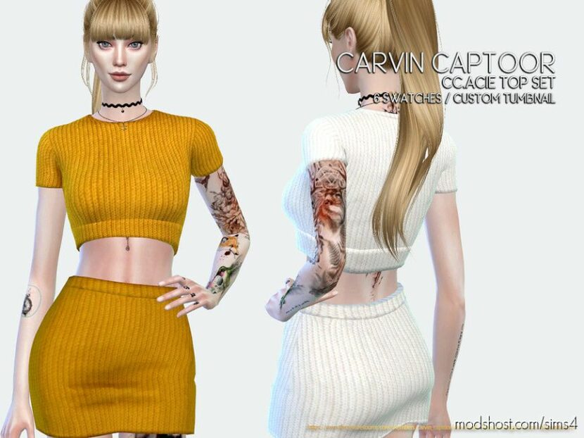 Sims 4 Everyday Clothes Mod: Acie top Set (Featured)