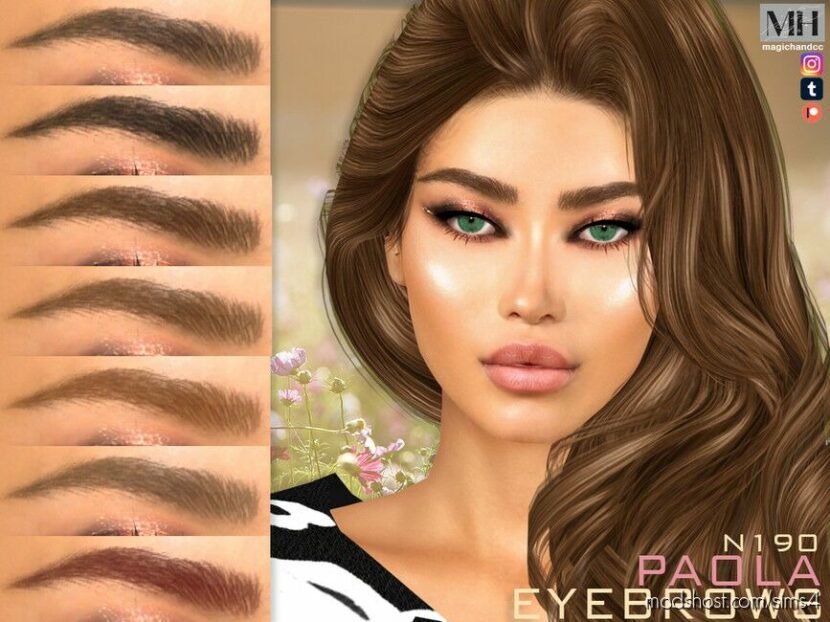 Paola Eyebrows N190 for Sims 4