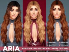 Aria Hairstyle Adults for Sims 4