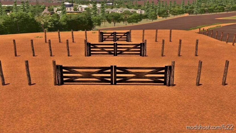 Barbed Wire Fence And Wooden Gate for Farming Simulator 22