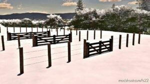 FS22 Placeable Mod: Barbed Wire Fence And Wooden Gate (Image #3)