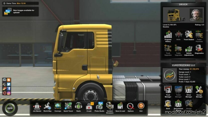 Easy Start Save Game NO DLC Clean [1.46] for Euro Truck Simulator 2