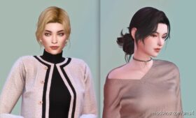 Low Bun Updo Hairstyle – G118 for Sims 4