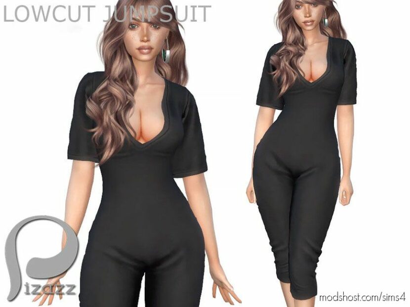 Low-Cut Jumpsuit for Sims 4