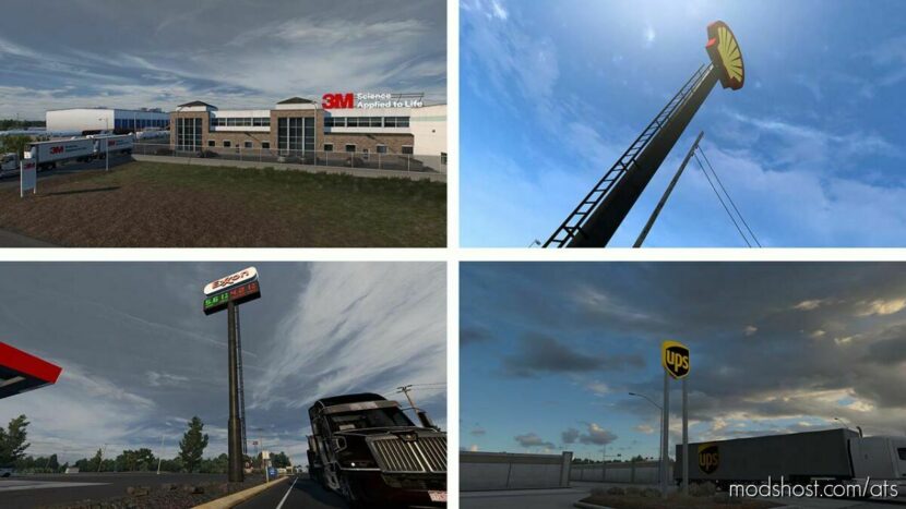 Real Companies, Gas Stations & Billboards v3.02.09 for American Truck Simulator