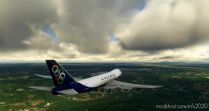 MSFS 2020 747-8F Livery Mod: Asobo Boeing 747-8F Olympic AIR Cargo 4K (Image #2)