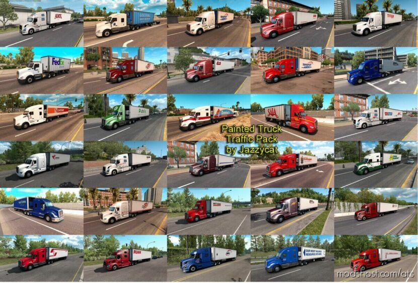 Painted Truck Traffic Pack By Jazzycat V6.1.1 for American Truck Simulator