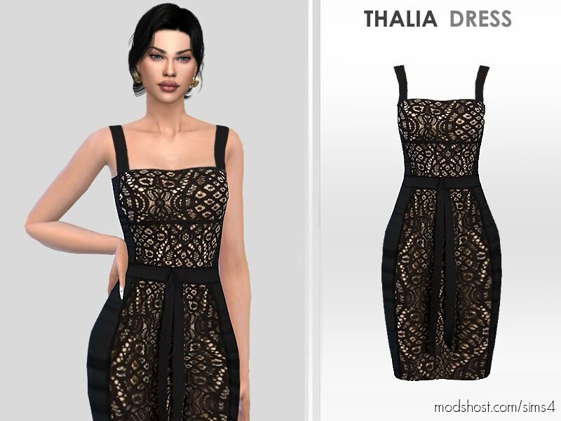 Sims 4 Female Clothes Mod: Thalia Dress (Featured)