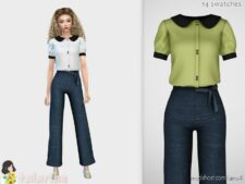 Juliette Outfit Blouse And Pants for Sims 4
