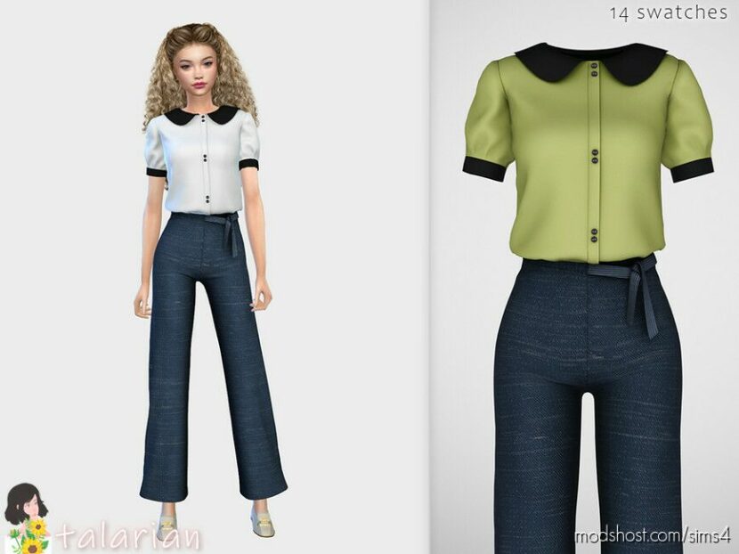 Juliette Outfit Blouse And Pants for Sims 4