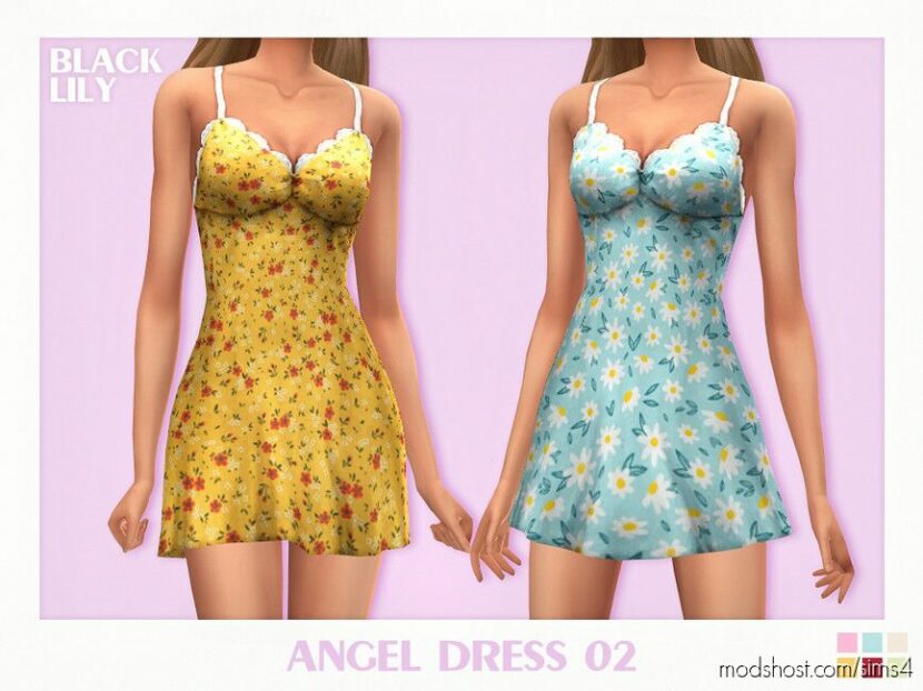 Sims 4 Adult Clothes Mod: Angel Dress 02 (Featured)