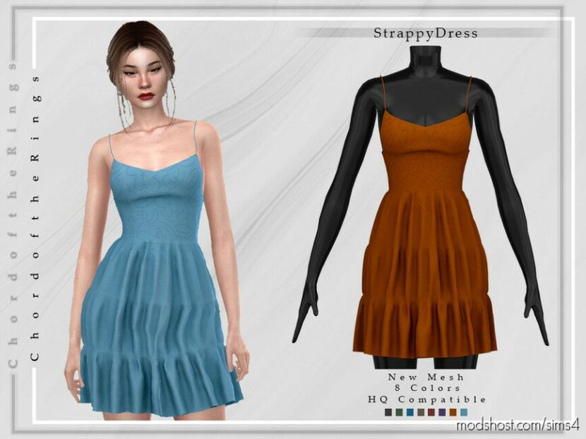Strappy Dress D-198 for Sims 4