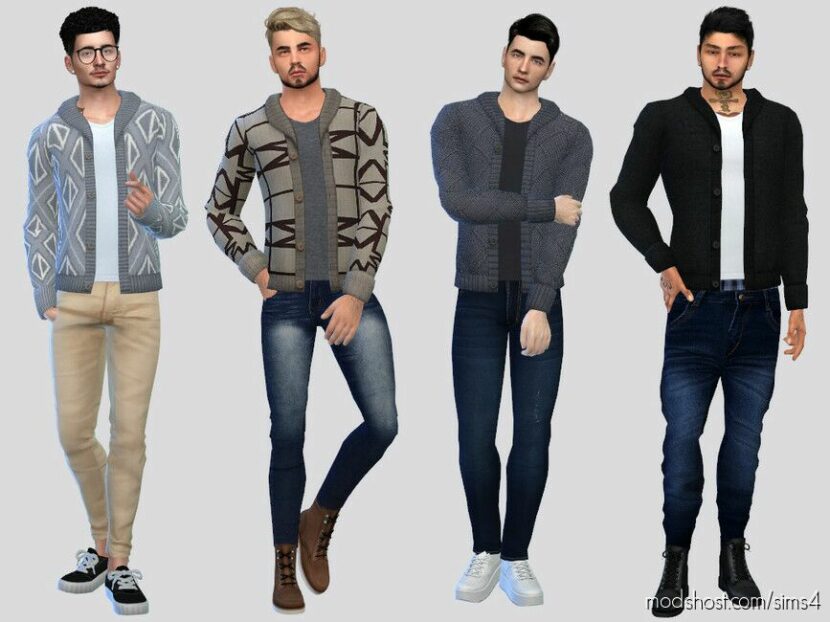 Sims 4 Male Clothes Mod: Karter Knit Sweaters (Featured)